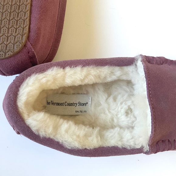THE VERMONT COUNTRY STORE Leather Sheepskin Memory Foam Slipper  Size 9 - Picture 6 of 6